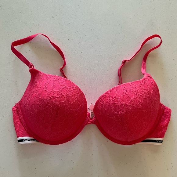 Victoria Secret 38C Push-Up Bra Hot Pink Sport - Picture 1 of 5
